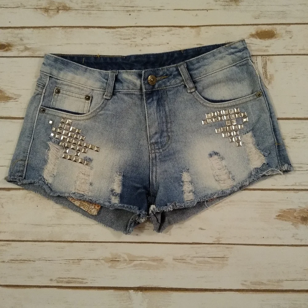 Sans Souci Distressed Denim Shorts Small